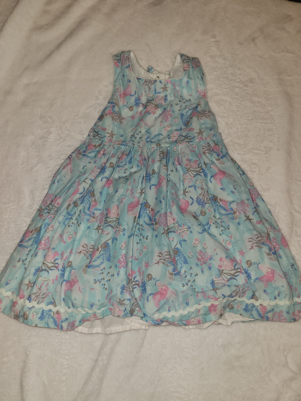 Isaac Mizrahi New York Girls Mermaid Dress – Light Blue Aquatic Print – Size 6